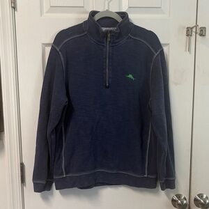 Tommy Bahama Blue Zip-Up Sweater